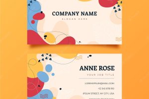 Hand drawn abstract shapes business card template