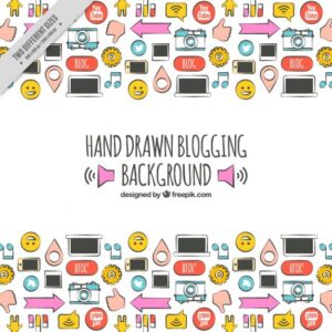 Hand drawn blog elements, full color