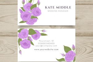 Hand drawn floral business card template