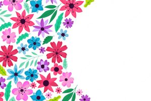 Hand drawn floral colorful background