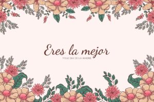 Hand drawn mothers day background in spanish