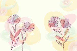 Hand drawn natural floral background