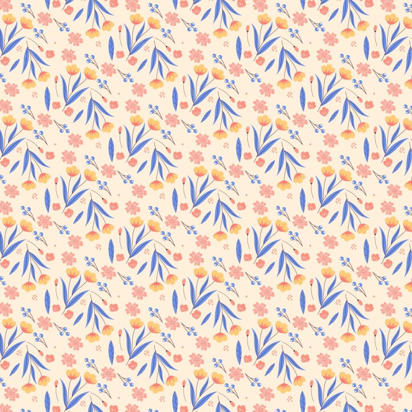 Hand drawn small flowers pattern design