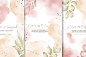 Hand painted watercolor floral background collection