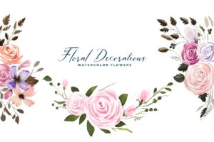 Hand painted watercolor flower decoration collection