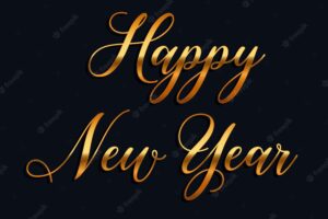Happy new year background with elegant gold text