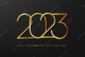Happy new year vector background with golden numbers winter holiday greeting card design template ch