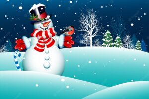Happy snowman - christmas card