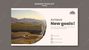 Hiking banner template
