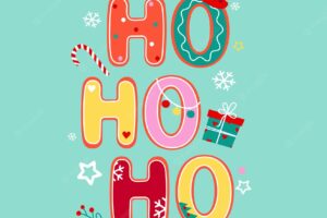 Ho ho ho and merry christmas gingerbread vector illustration