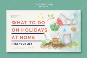 Holidays at home with family youtube cover template