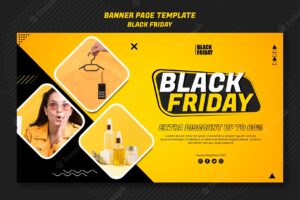 Horizontal banner template for black friday clearance