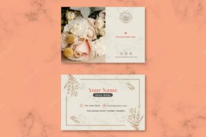 Horizontal business card for floral arrangements shop