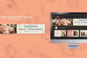 Horizontal youtube banner for floral arrangements shop