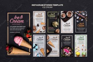 Ice cream concept instagram stories template