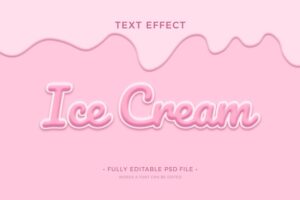Ice cream text effect design