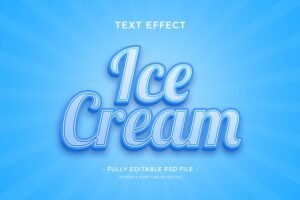 Ice cream text effect design