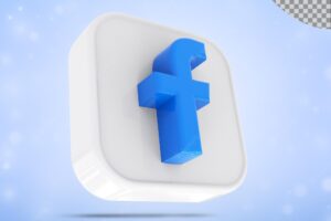 Icon facebook 3d social media icons logo collection in modern style