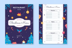 Illustrated christmas restaurant menu template