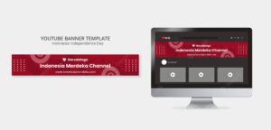 Indonesia independence day youtube channel art design template