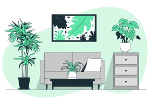 Indoor plants concept illustration