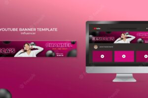 Influencer youtube banner template