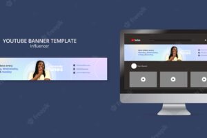 Influencer youtube channel art design template