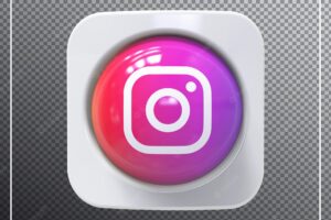 Instagram icon style 3d element render