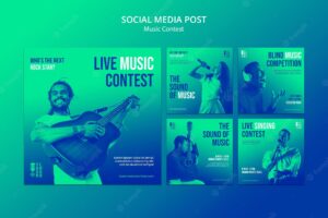 Instagram posts collection for live music contest with performer