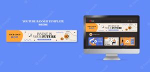 Investment youtube banner template illustrated