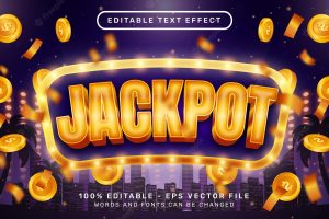 Jackpot 3d text effect and editable text effect