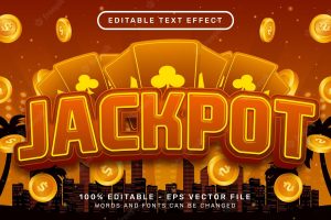 Jackpot 3d text effect and editable text effect