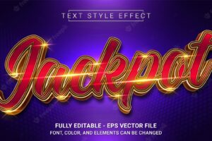 Jackpot text style effect editable graphic text template