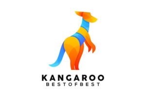 Kangaroo colorful logo design template
