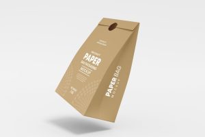 Kraft paper bag packaging mockup
