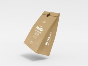 Kraft paper bag packaging mockup