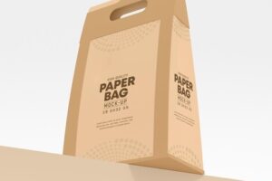Kraft paper food bag branding mockup