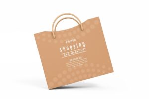 Kraft paper shopping bag branding mockup