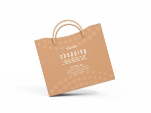 Kraft paper shopping bag branding mockup