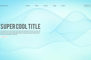 Landing page abstract design template for website or app colorful abstract minimal wave