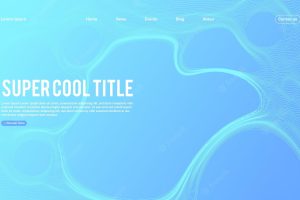 Landing page abstract design with dynamic line bubbles . template for website or app.