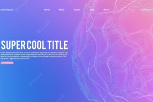 Landing page abstract design with sphere element template for website or app