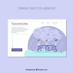 Landing page template with business concept