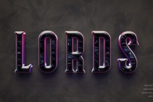 Lords with special text effect editable 3d style