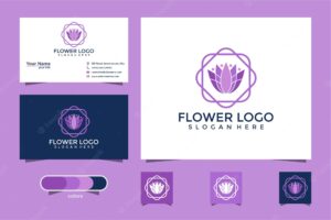 Lotus flower logo design and business card