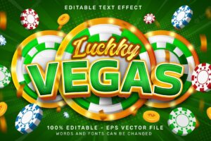 Lucky vegas 3d text effect and editable text effect