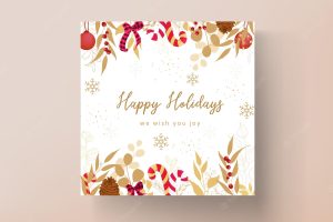 Luxurious gold and red merry christmas card design