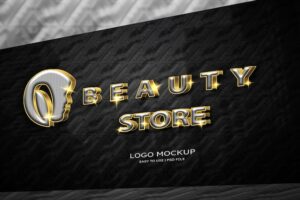 Luxury beauty store business mockup sign