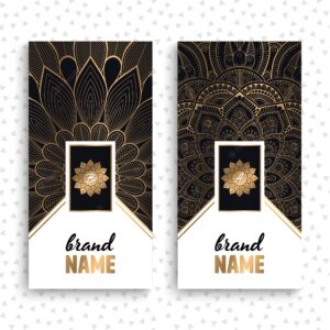Luxury business cards with floral mandalas
