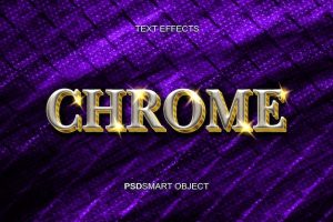 Luxury chrome gold 3d text style mockup